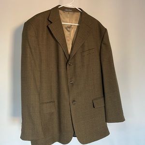Vintage Oscar De La Renta Brown Neutrals Houndstooth Blazer SZ XL